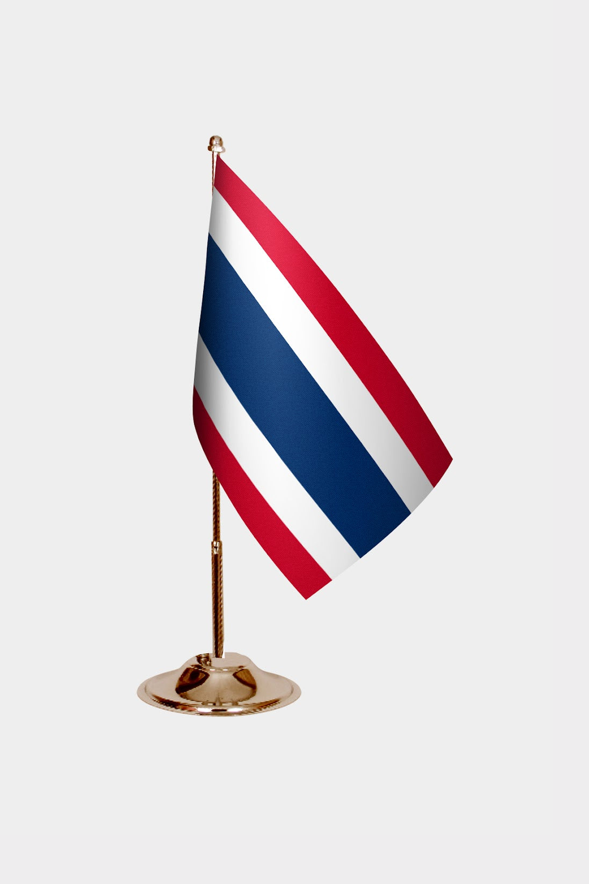 Thailand Gold Desk Flag - Premium Metal Stand