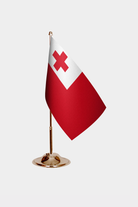 Tonga Gold Desk Flag - Premium Metal Stand