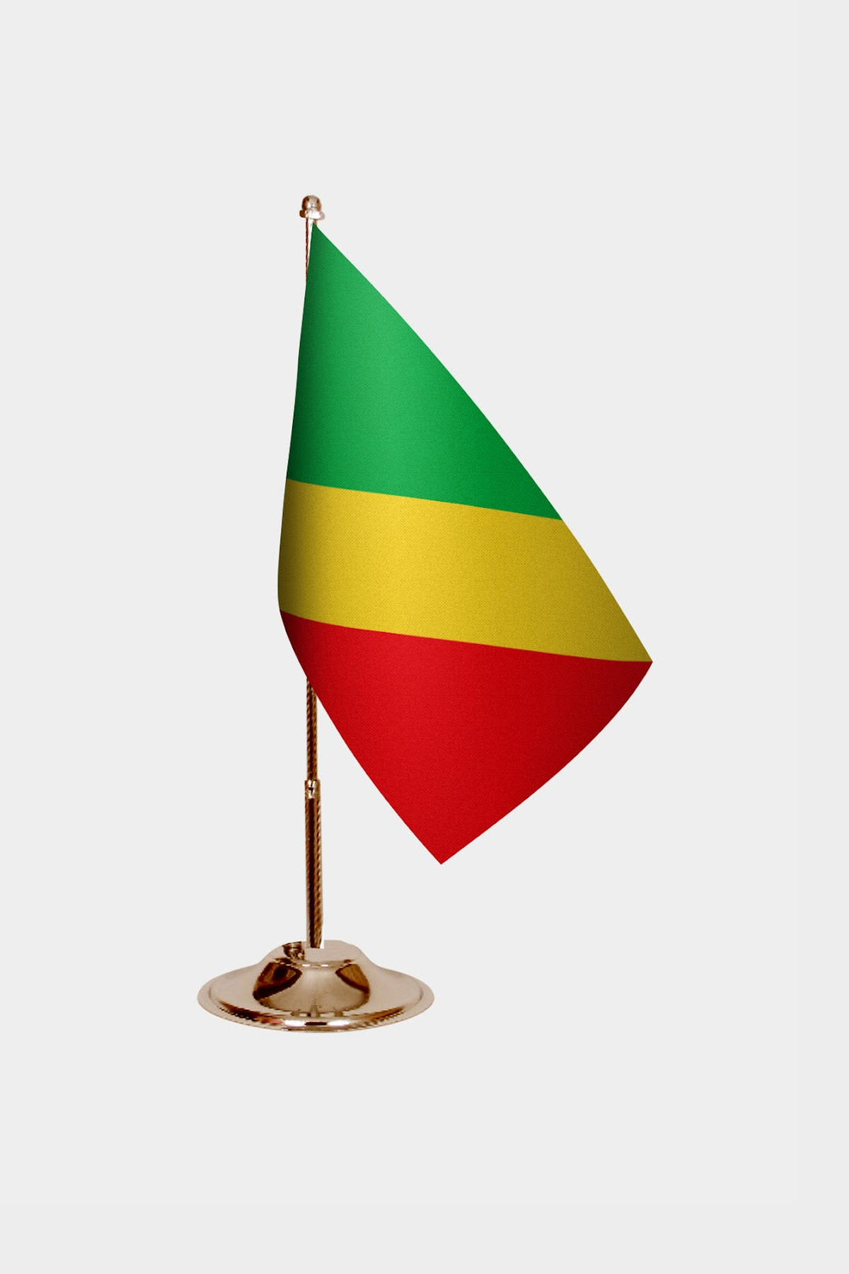 Congo Gold Desk Flag - Premium Metal Stand