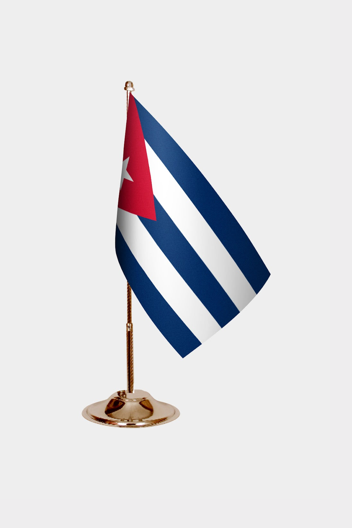 Cuba Gold Desk Flag - Premium Metal Stand