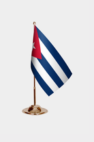 Cuba Gold Desk Flag - Premium Metal Stand