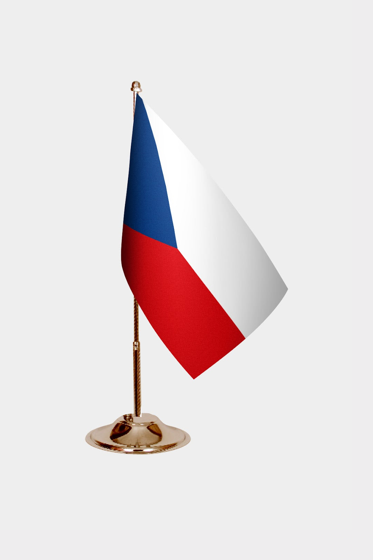Czechoslovakia Gold Desk Flag - Premium Metal Stand