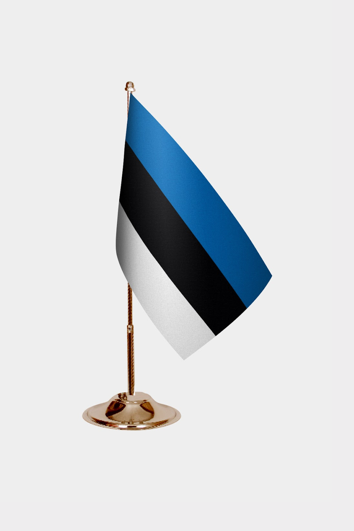 Estonia Gold Desk Flag - Premium Metal Stand
