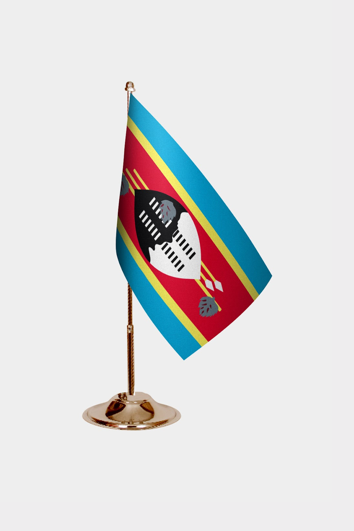 Esvatini Gold Desk Flag - Premium Metal Stand