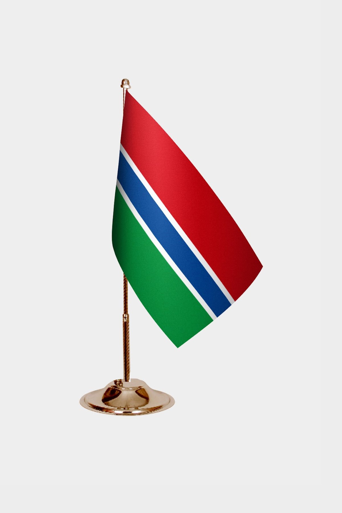 Gambia Gold Desk Flag - Premium Metal Stand