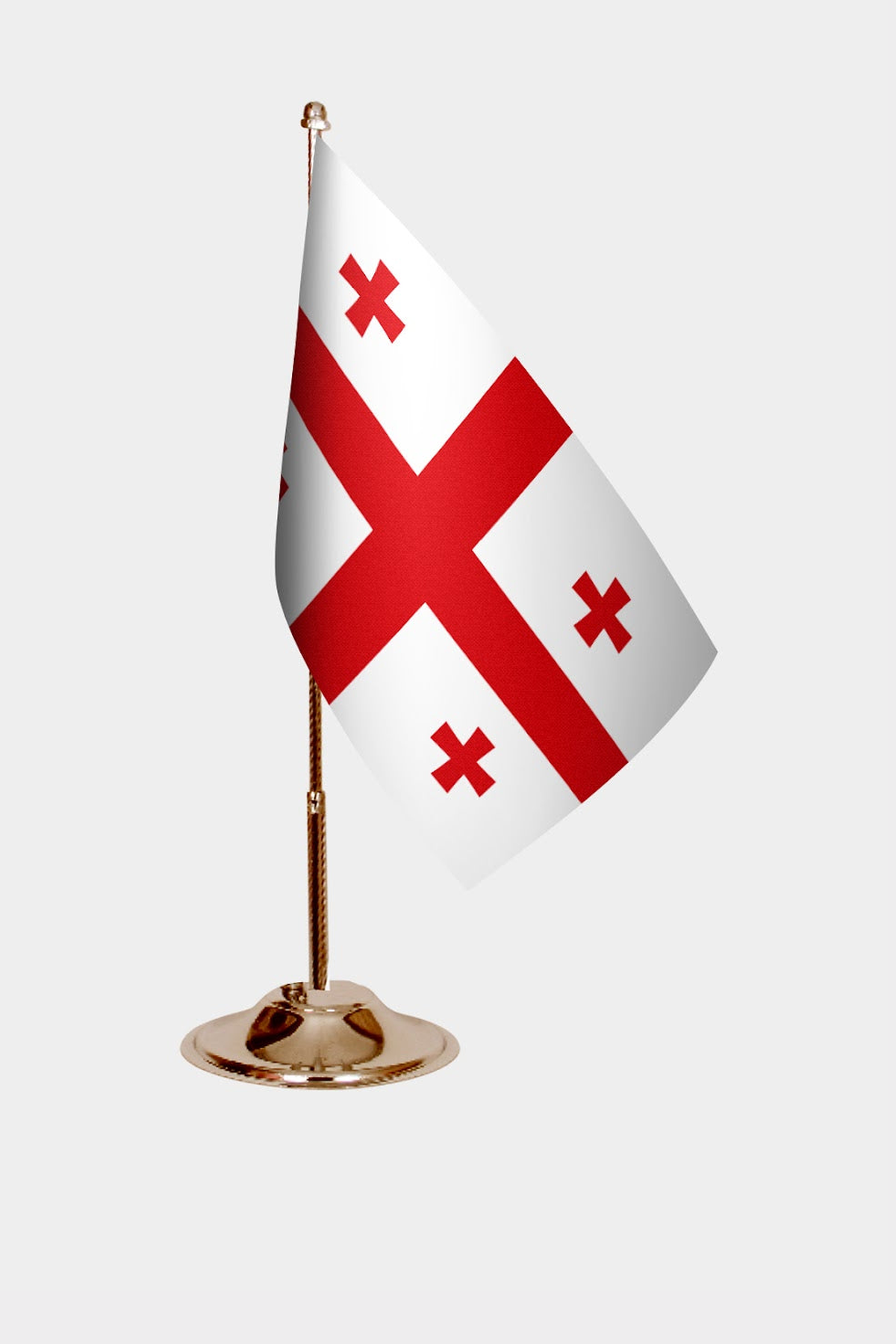 Georgia Gold Desk Flag - Premium Metal Stand