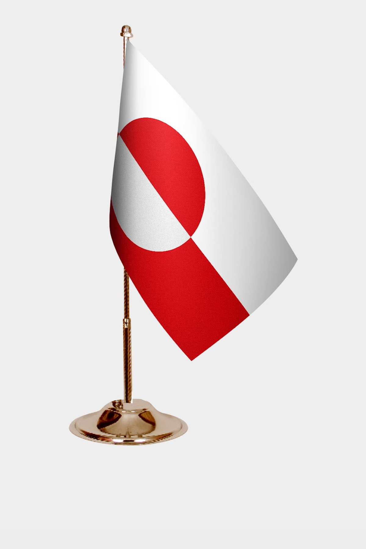 Greenland Gold Desk Flag - Premium Metal Stand