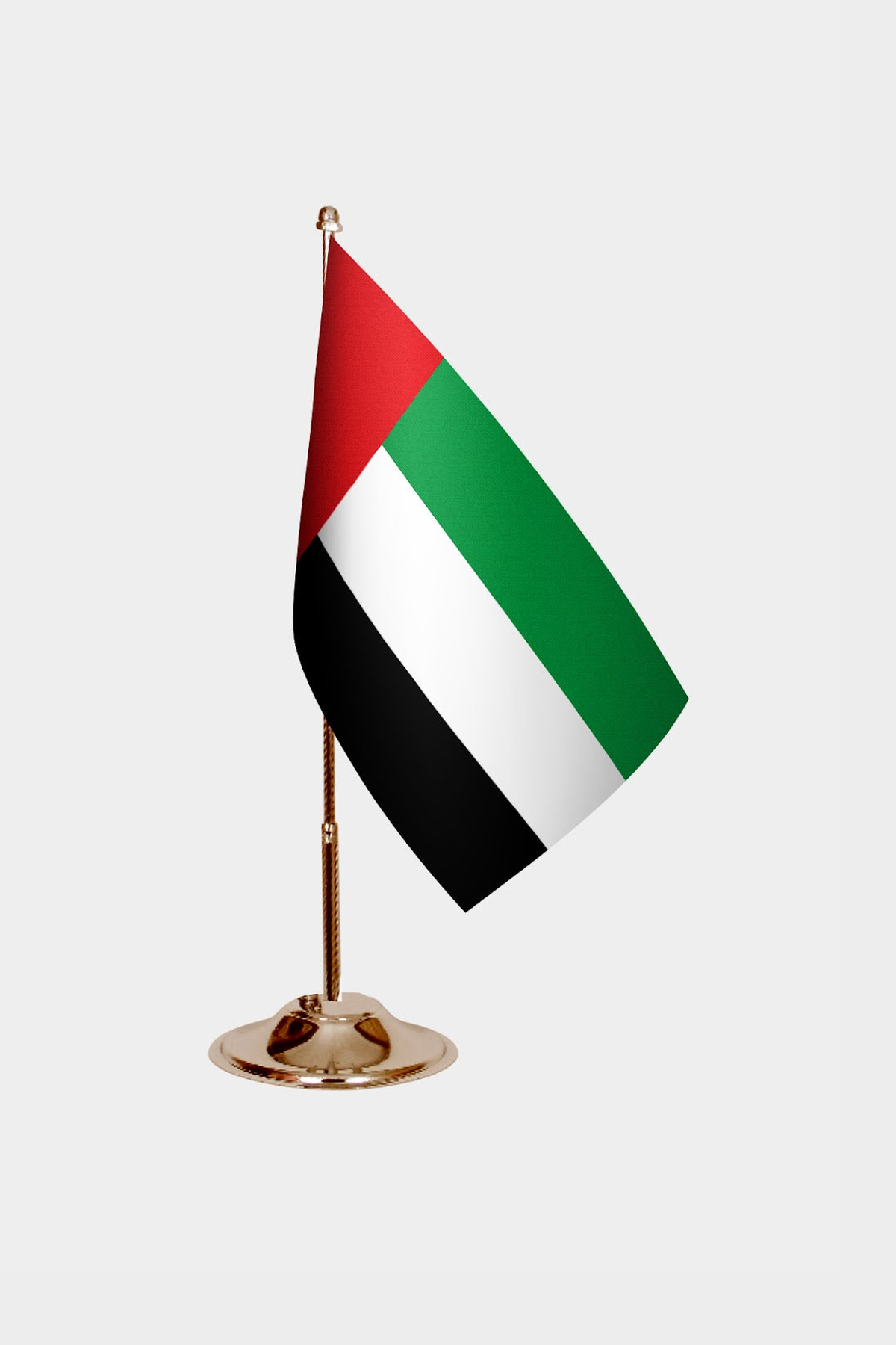United Arab Emirates Gold Desk Flag - Premium Metal Stand