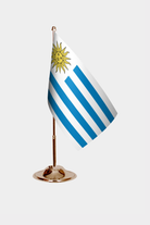 Uruguay Gold Desk Flag - Premium Metal Stand