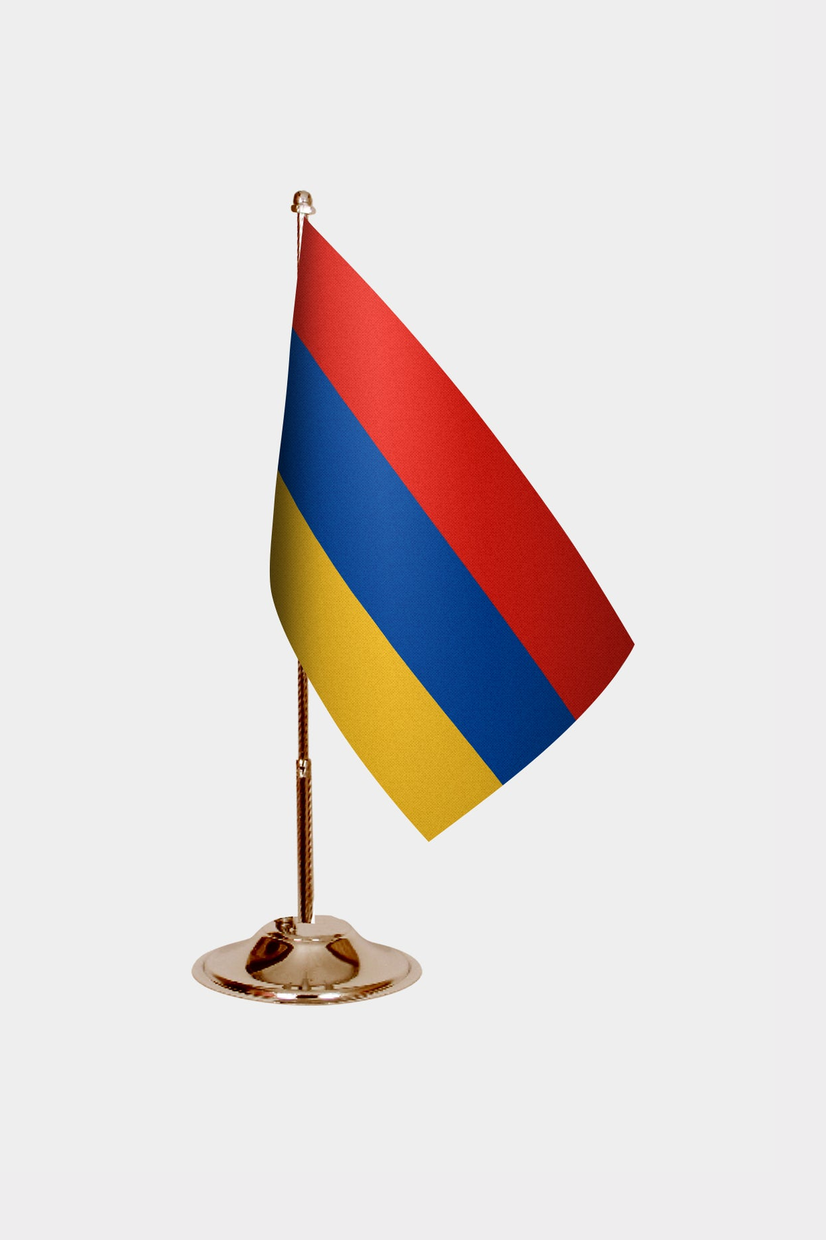 Armenia Gold Desk Flag - Premium Metal Stand