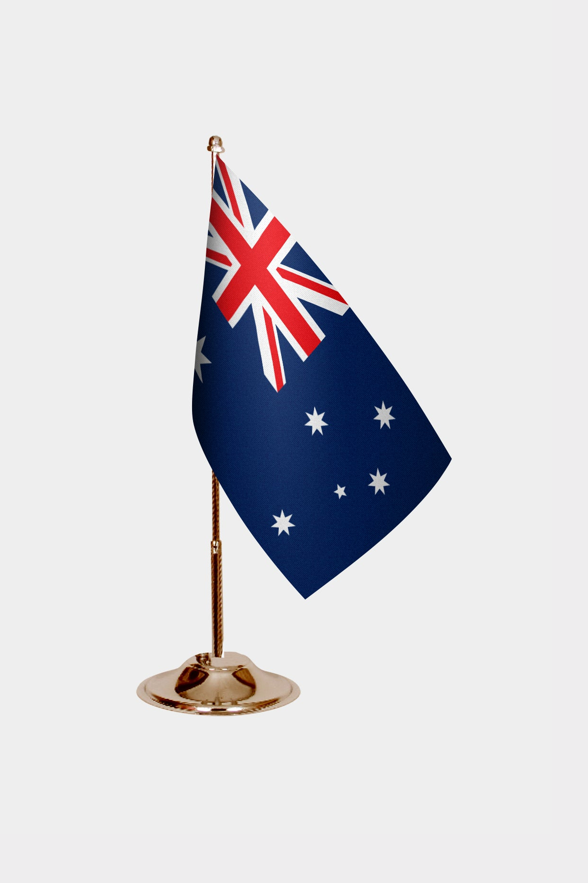 Australia Gold Desk Flag - Premium Metal Stand