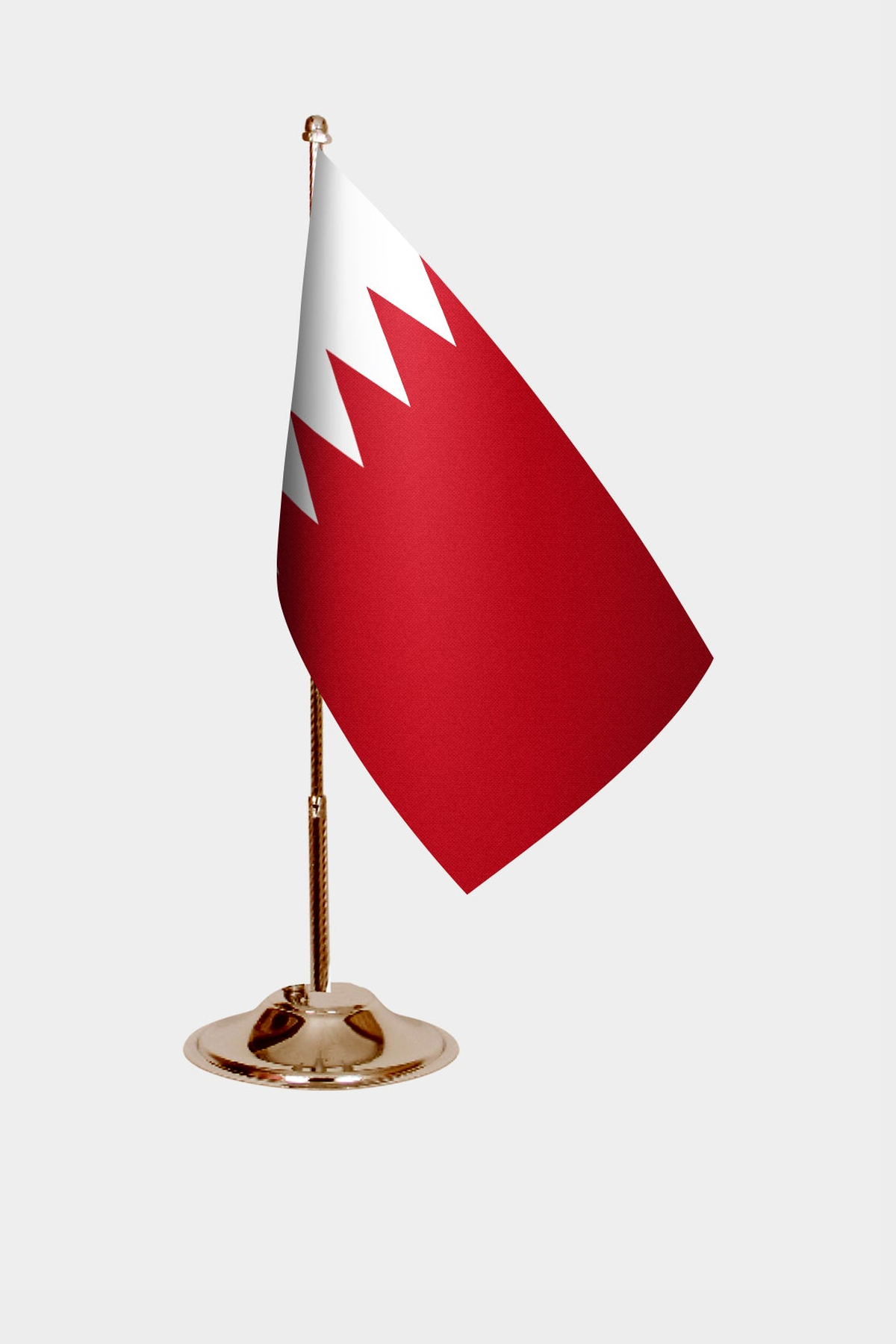 Bahrain Gold Desk Flag - Premium Metal Stand