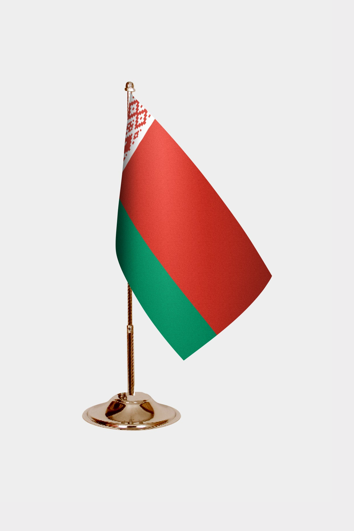 Belarus Gold Desk Flag - Premium Metal Stand