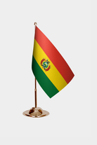Bolivia Gold Desk Flag - Premium Metal Stand