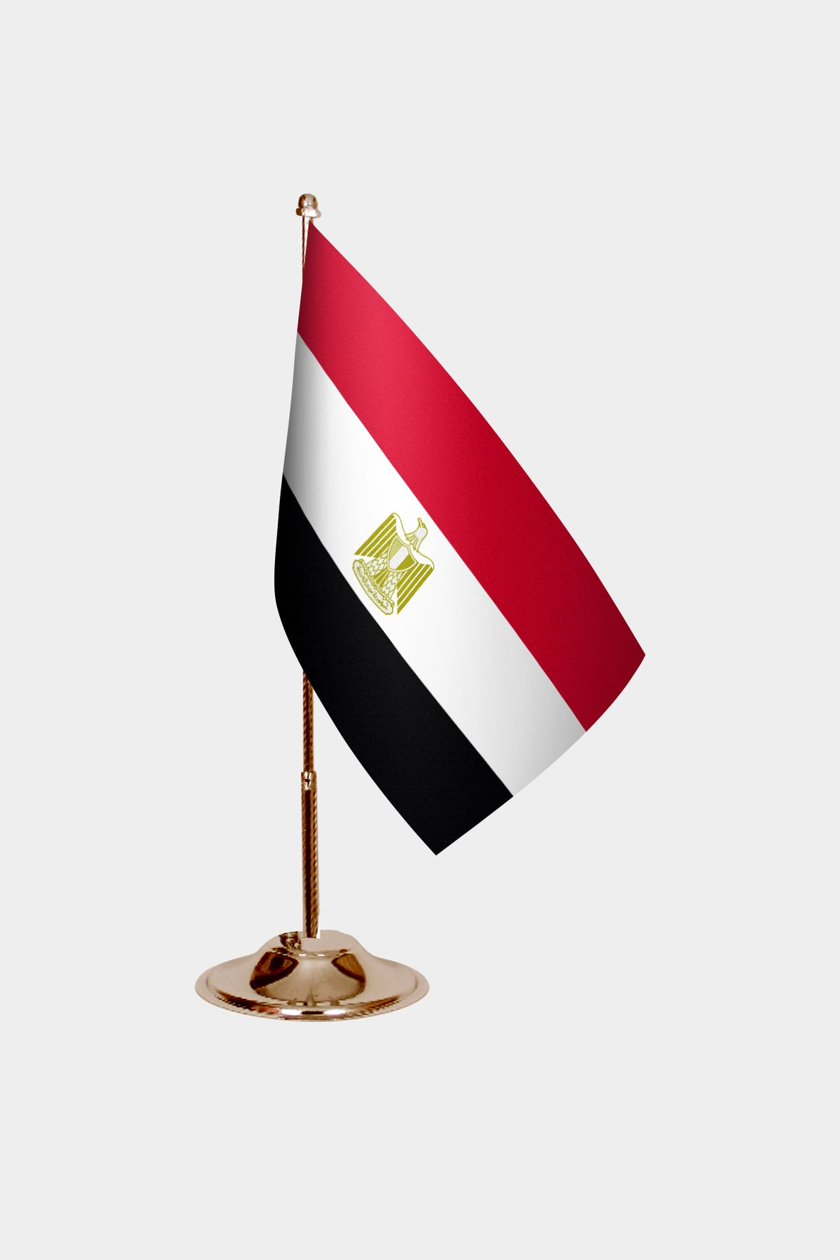 Egypt Gold Desk Flag - Premium Metal Stand