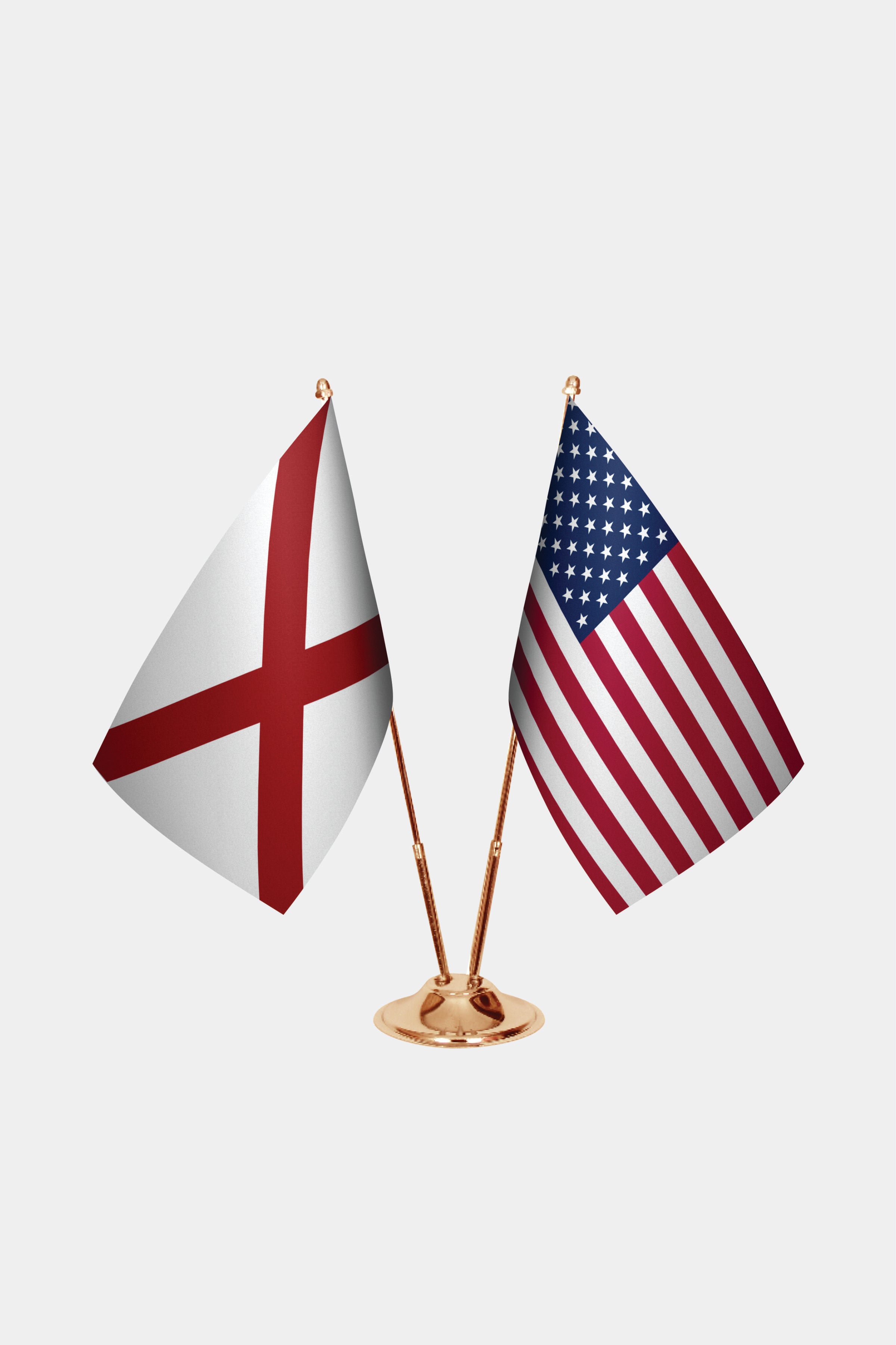 Alabama & U.S. Desk Flag Set