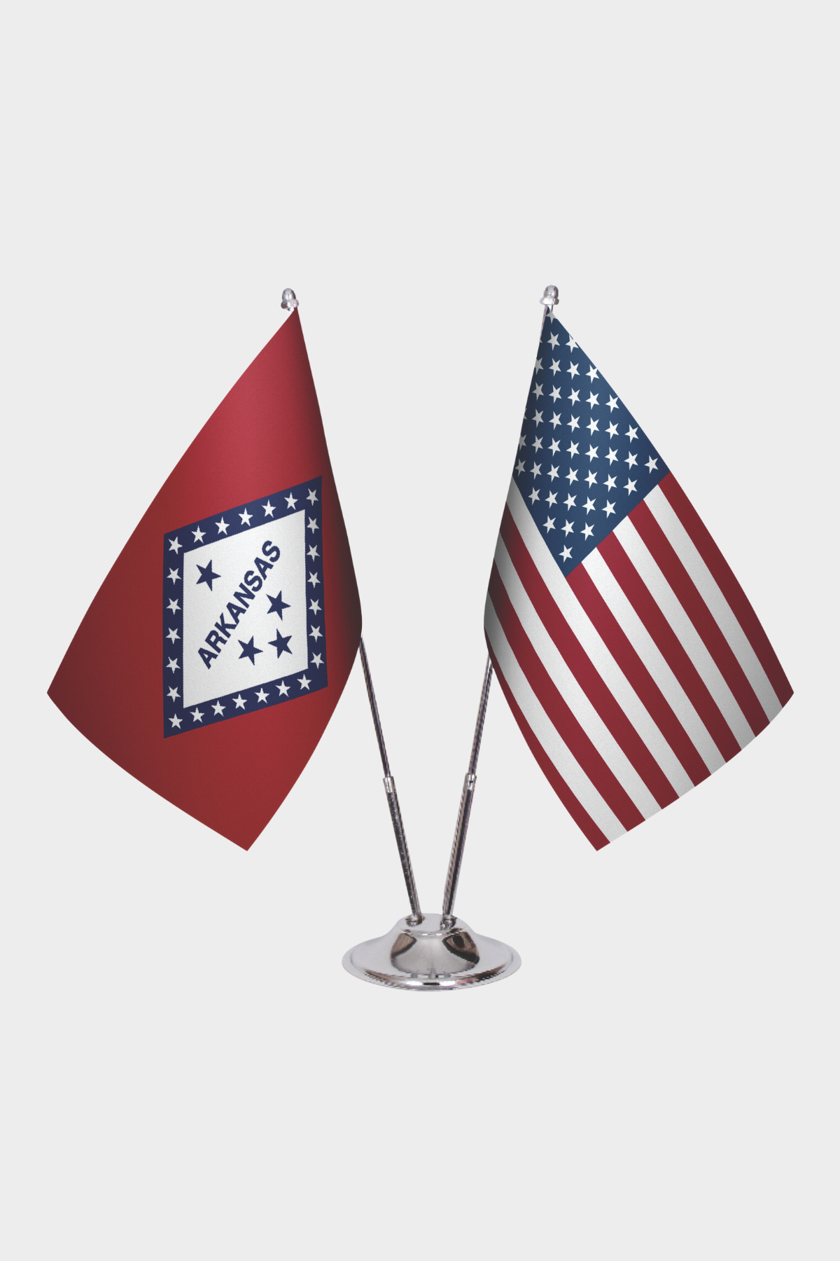 Arkansas & U.S. Desk Flag Set