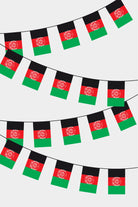 Afghanistan Rectangular Flag Bunting - 50 Meters Premium String Flags for Party Decoration | Professional Quality Raschel Fabric