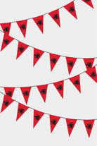 Albania Triangular Flag Bunting - 50 Meters Premium Pennant Flags for Party Decoration | Professional Quality Raschel Fabric