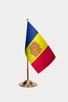 Andorra Gold Desk Flag - Premium Metal Stand