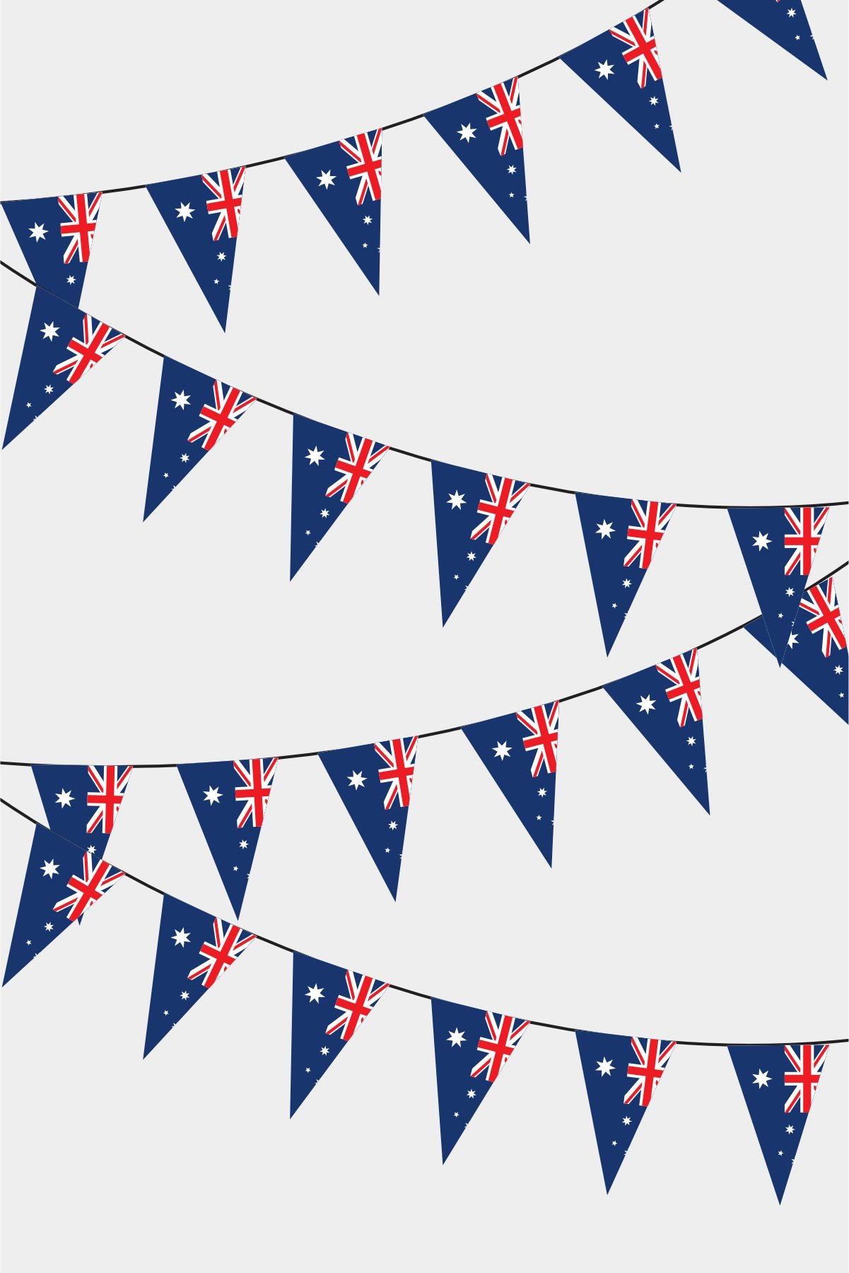 Australia Triangular Flag Bunting - 50 Meters Premium Pennant Flags for Party Decoration | Professional Quality Raschel Fabric