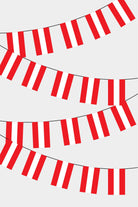 Austria Rectangular Flag Bunting - 50 Meters Premium String Flags for Party Decoration | Professional Quality Raschel Fabric