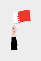 Bahrain handheld flag on stick - durable polyester country flag for events and parades