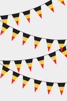Belgium Triangular Flag Bunting - 50 Meters Premium Pennant Flags for Party Decoration | Professional Quality Raschel Fabric