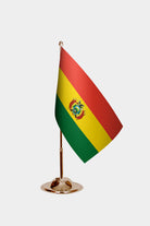 Bolivia Gold Desk Flag - Premium Metal Stand