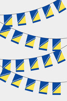 Bosnia and Herzegovina Rectangular Flag Bunting - 50 Meters Premium String Flags for Party Decoration | Professional Quality Raschel Fabric