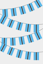 Botswana Rectangular Flag Bunting - 50 Meters Premium String Flags for Party Decoration | Professional Quality Raschel Fabric