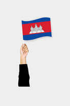 Cambodia handheld flag on stick - durable polyester country flag for events and parades