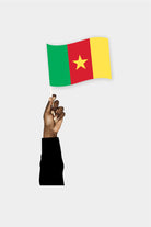 Cameroon handheld flag on stick - durable polyester country flag for events and parades