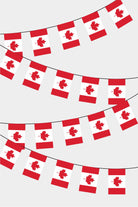 Canada Rectangular Flag Bunting - 50 Meters Premium String Flags for Party Decoration | Professional Quality Raschel Fabric