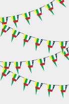 Central African Republic Triangular Flag Bunting - 50 Meters Premium Pennant Flags for Party Decoration | Professional Quality Raschel Fabric