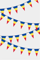 Chad Triangular Flag Bunting - 50 Meters Premium Pennant Flags for Party Decoration | Professional Quality Raschel Fabric