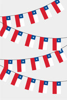 Chile Rectangular Flag Bunting - 50 Meters Premium String Flags for Party Decoration | Professional Quality Raschel Fabric