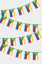Comoros Rectangular Flag Bunting - 50 Meters Premium String Flags for Party Decoration | Professional Quality Raschel Fabric