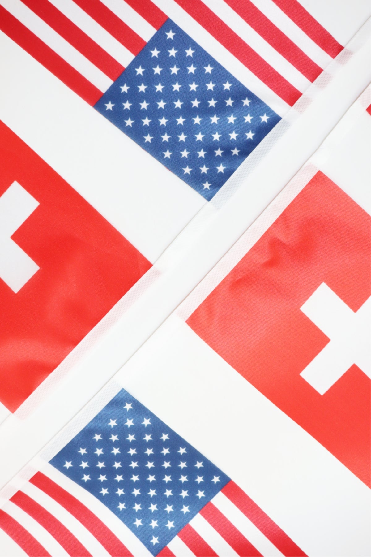 Rectangular Flag Bunting Detail - Heat-Cut Edges Quality View