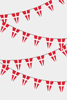 Denmark Triangular Flag Bunting - 50 Meters Premium Pennant Flags for Party Decoration | Professional Quality Raschel Fabric