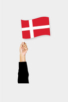 Denmark handheld flag on stick - durable polyester country flag for events and parades