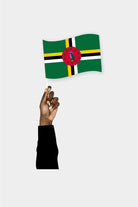 Dominica handheld flag on stick - durable polyester country flag for events and parades