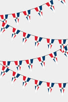 Dominican Republic Triangular Flag Bunting - 50 Meters Premium Pennant Flags for Party Decoration | Professional Quality Raschel Fabric