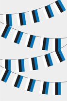 Estonia Rectangular Flag Bunting - 50 Meters Premium String Flags for Party Decoration | Professional Quality Raschel Fabric