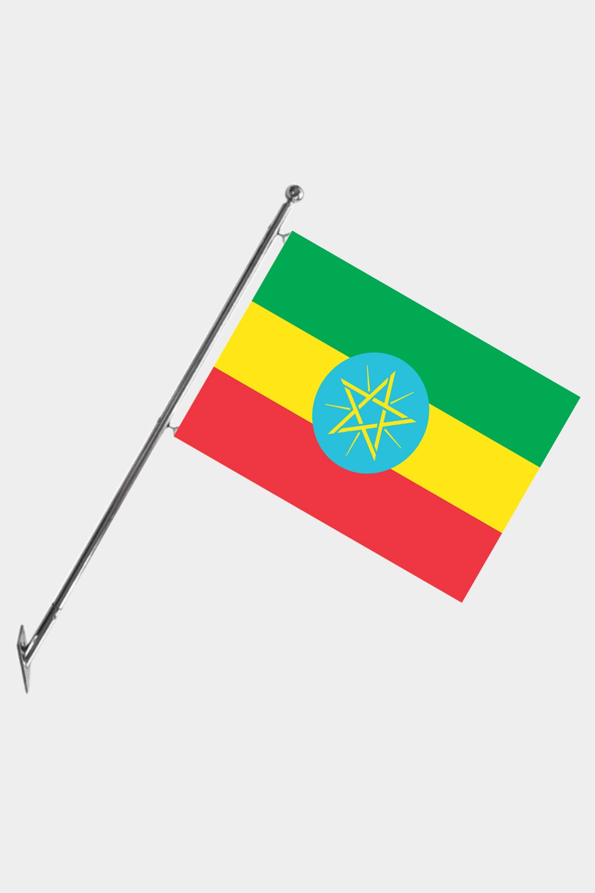 Ethiopia Wall-Mounted Telescopic Flagpole Set — Polyester