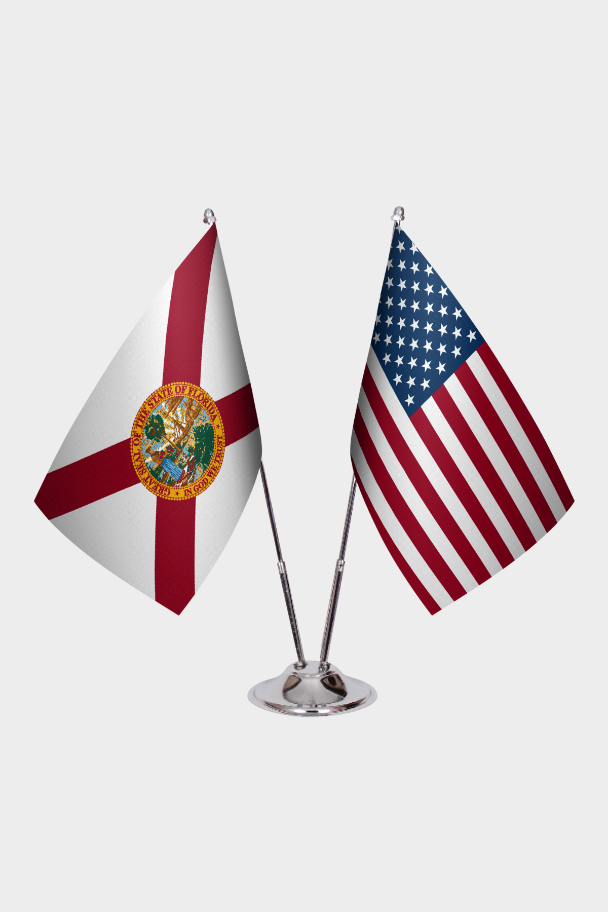 Florida & U.S. Desk Flag Set