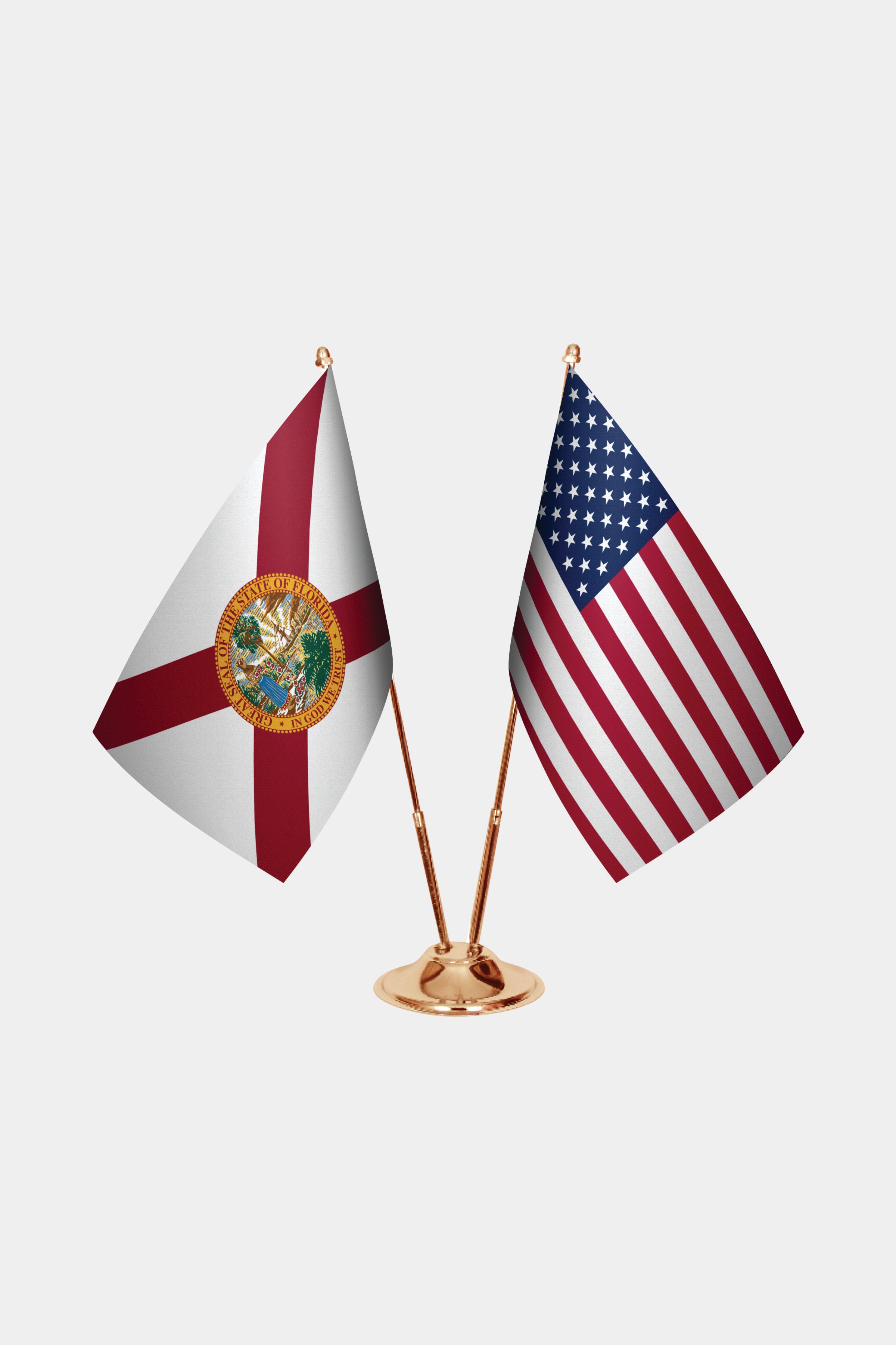 Florida & U.S. Desk Flag Set