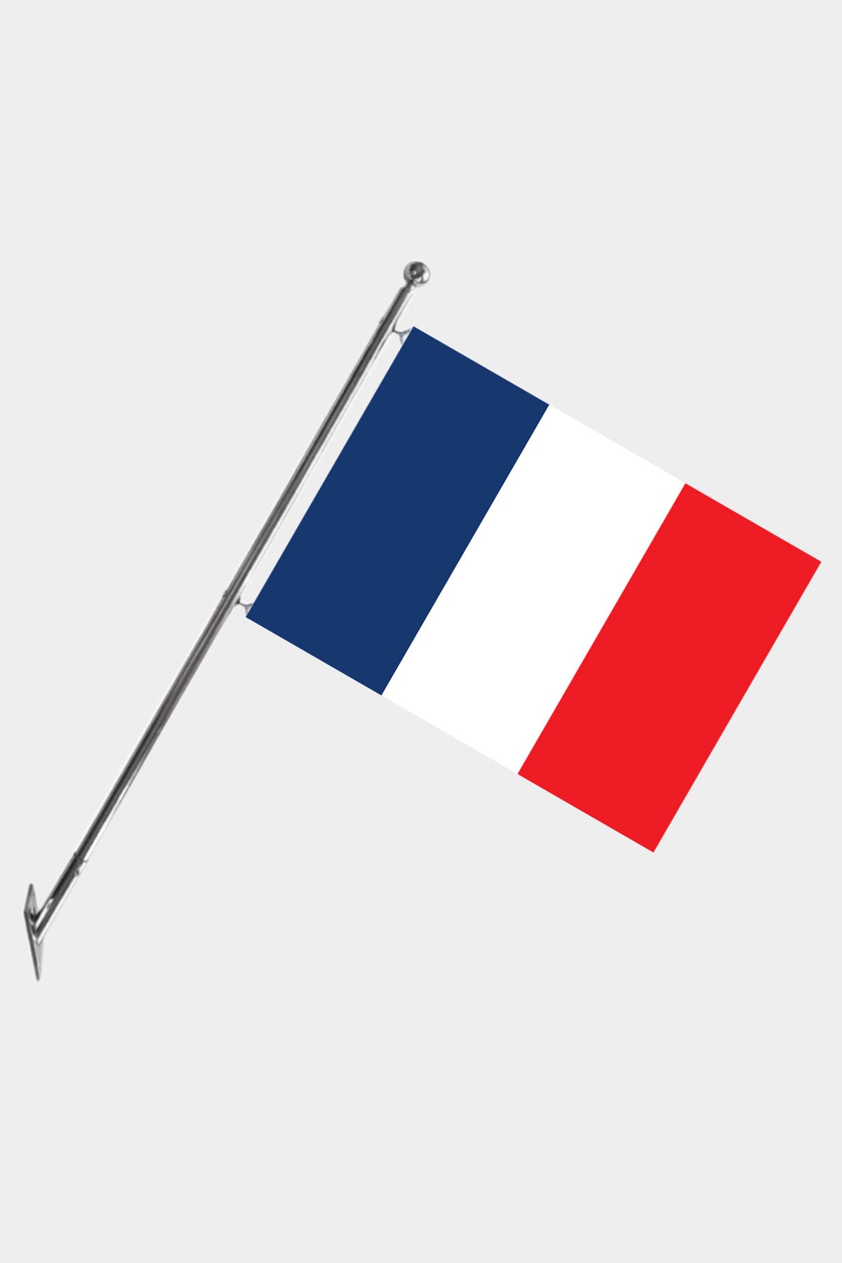 France Wall-Mounted Telescopic Flagpole Set — Polyester