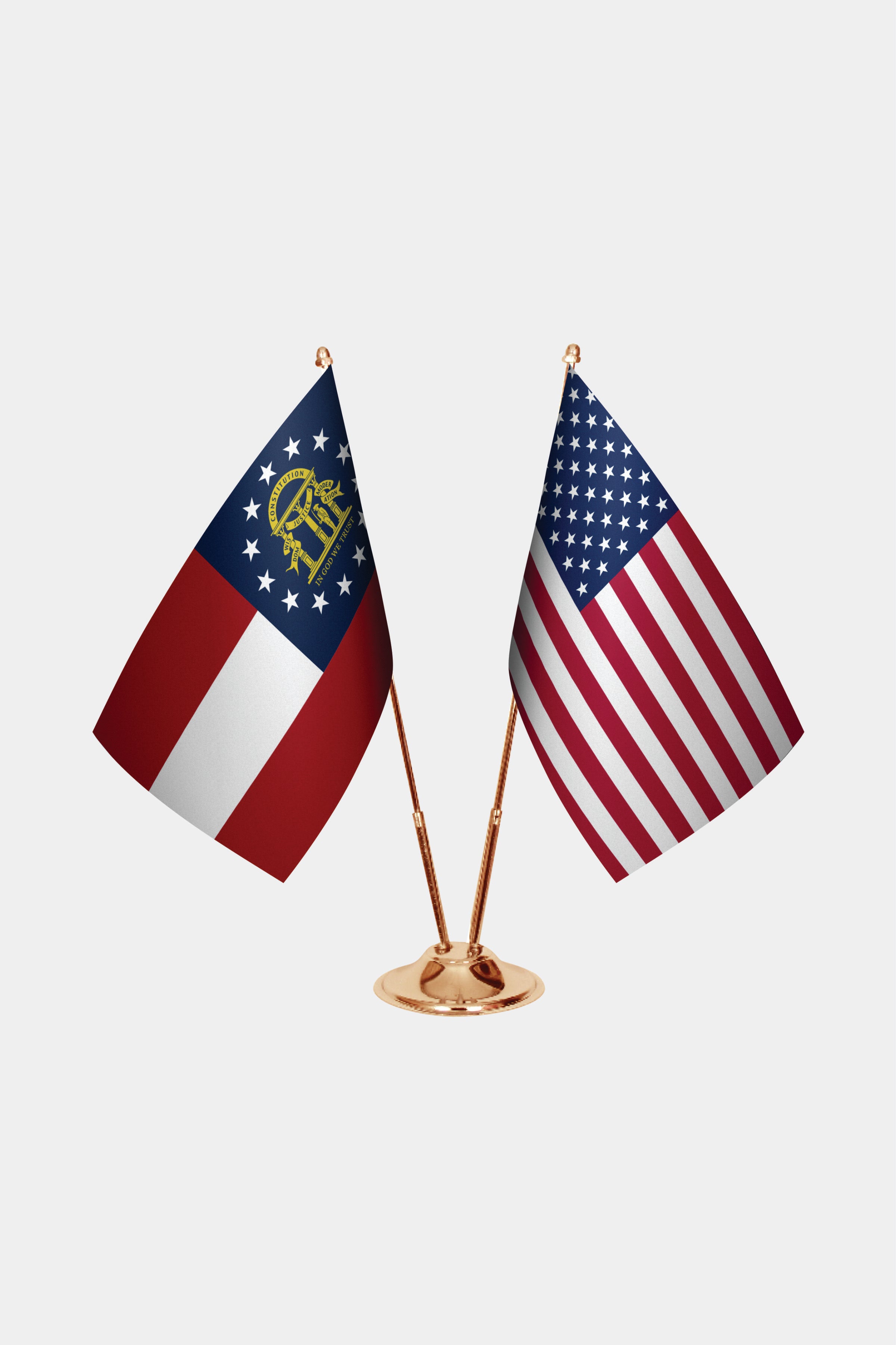 Georgia & U.S. Desk Flag Set