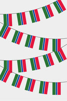 Gambia Rectangular Flag Bunting - 50 Meters Premium String Flags for Party Decoration | Professional Quality Raschel Fabric